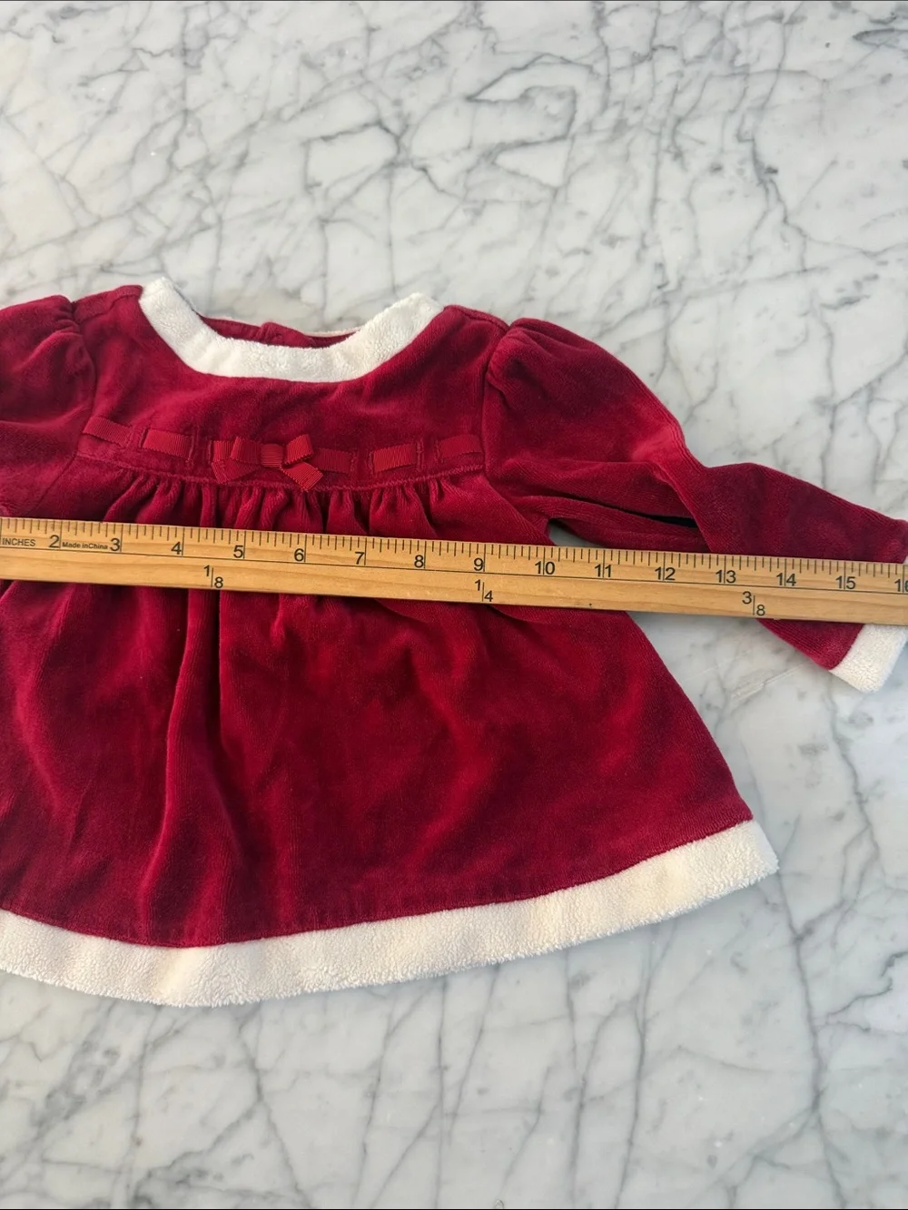 Gymboree Red Velour Christmas Holiday Top Sz 12-18 Months
